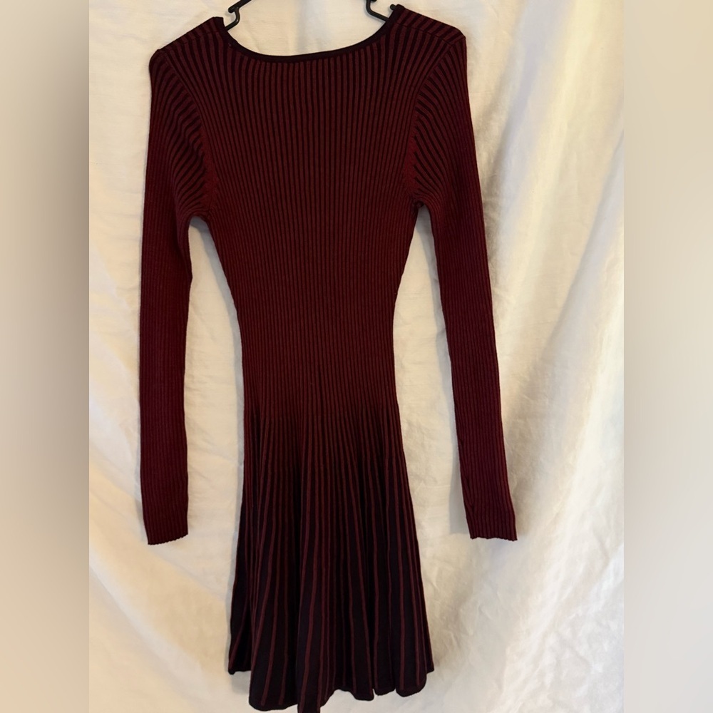 Express Fit & Flare Sweater Dress – Deep Burgundy – Size Small - Picture 3 of 3